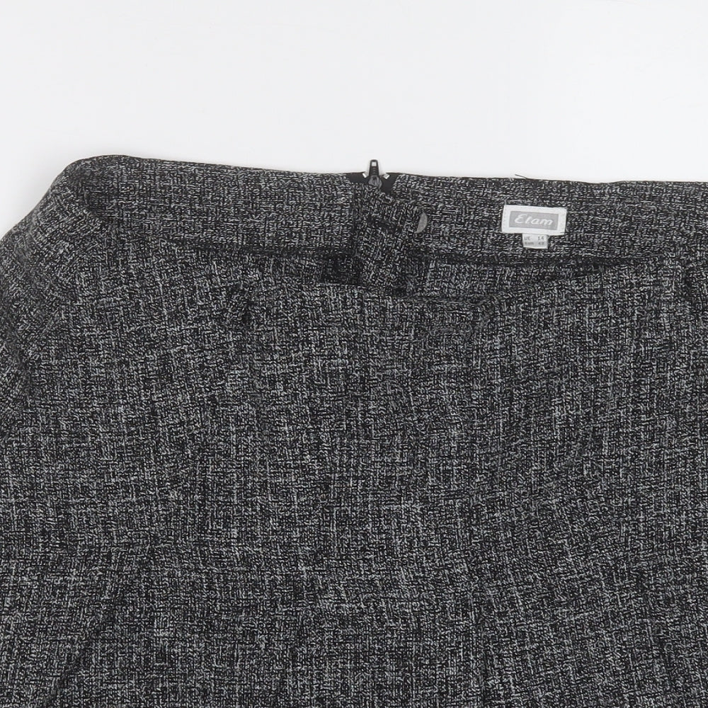 Etam Womens Grey  Polyester A-Line Skirt Size 14