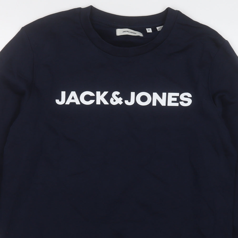 jack and jones Mens Blue  Cotton Pullover Sweatshirt Size M