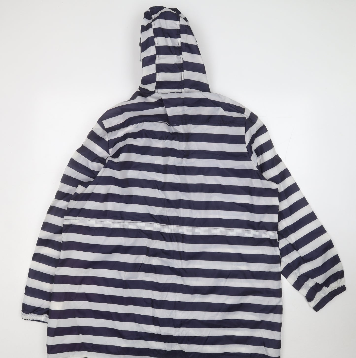 harvey and jones Womens Blue Striped Rain Coat Jacket Size 20