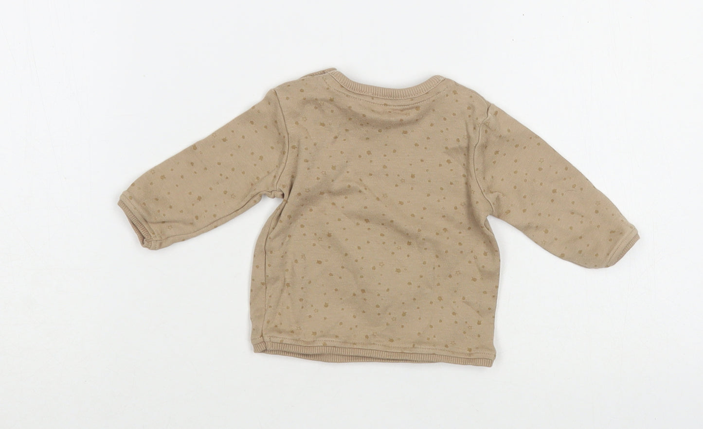 George Baby Beige Animal Print Cotton Pullover T-Shirt Size Newborn Crew Neck Snap - Winnie The Pooh