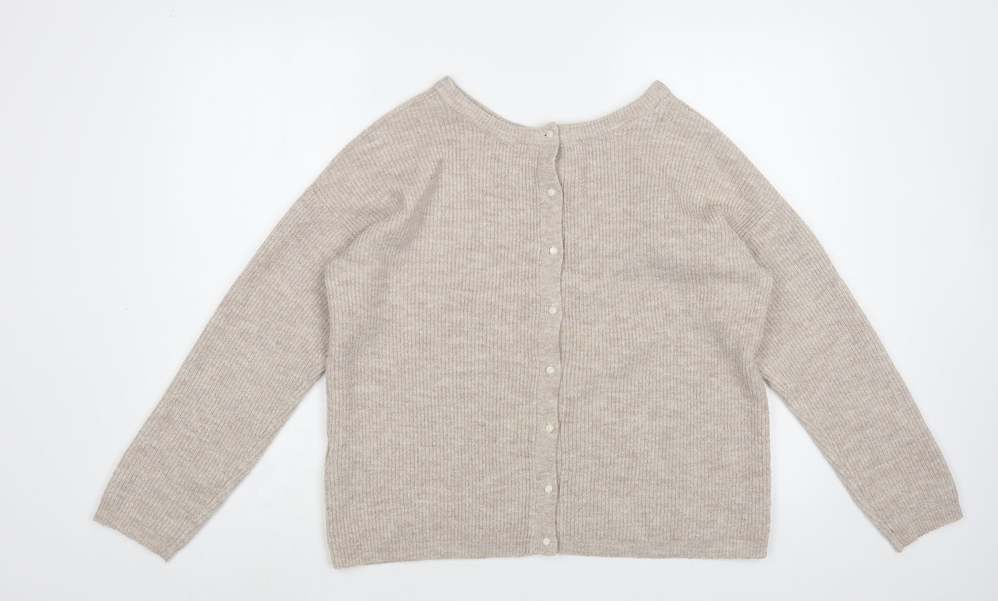 Joules Womens Beige Boat Neck  Acrylic Pullover Jumper Size 12