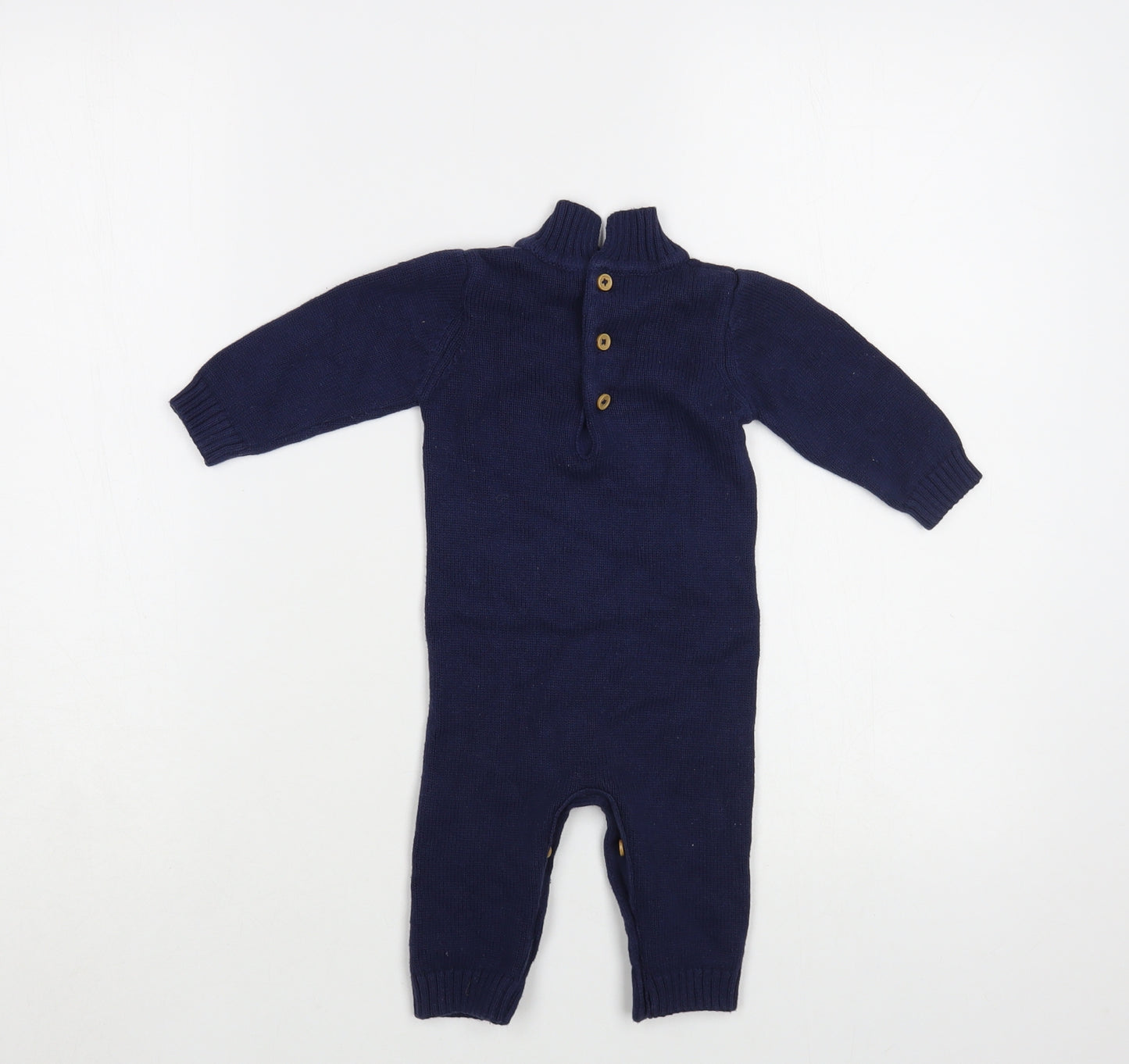 Matalan Baby Blue  Cotton Romper One-Piece Size 3-6 Months  Button