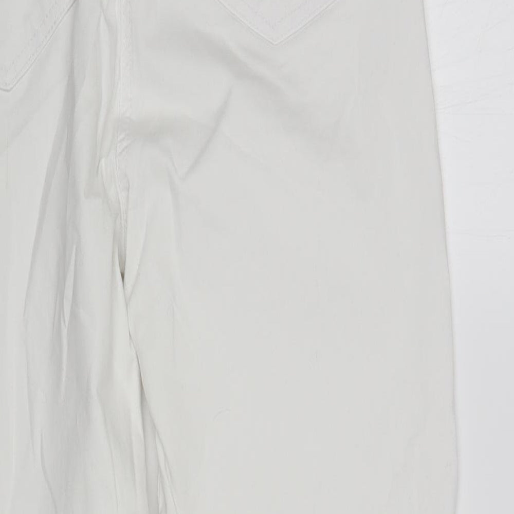 M&Co Womens White  Cotton Skinny Jeans Size 16 L27 in Regular Button