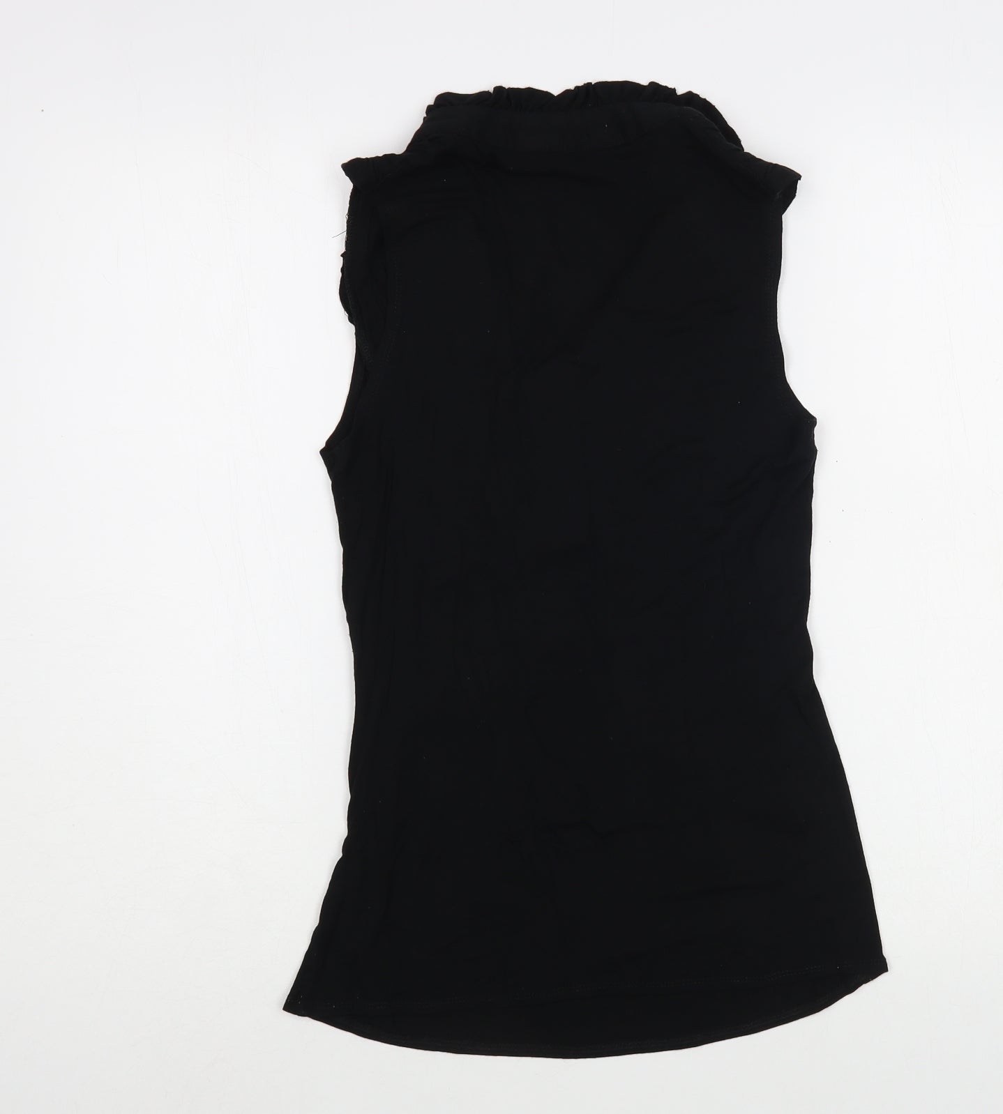 Dunnes Stores Womens Black  Viscose Basic Blouse Size 12 V-Neck