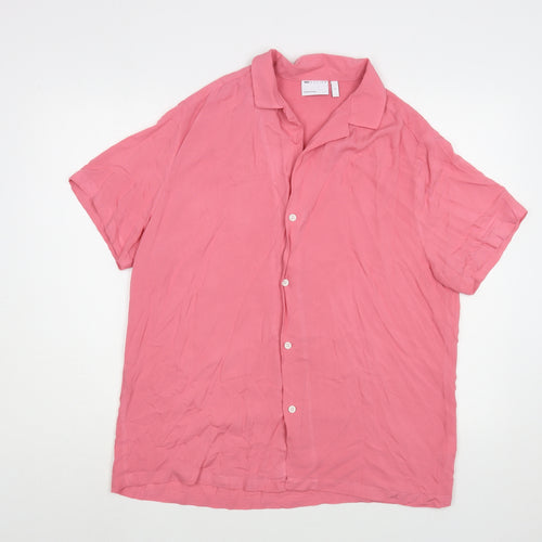 ASOS Mens Pink  Viscose  Button-Up Size S  Button