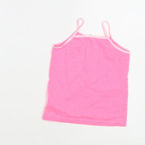 Primark Girls Pink  Cotton Camisole T-Shirt Size 2-3 Years Round Neck Pullover - Unicorn
