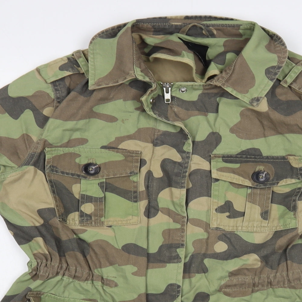 New Look Womens Green Camouflage  Jacket  Size 10  Zip
