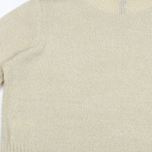 H&M Womens Beige Boat Neck  Acrylic Pullover Jumper Size M
