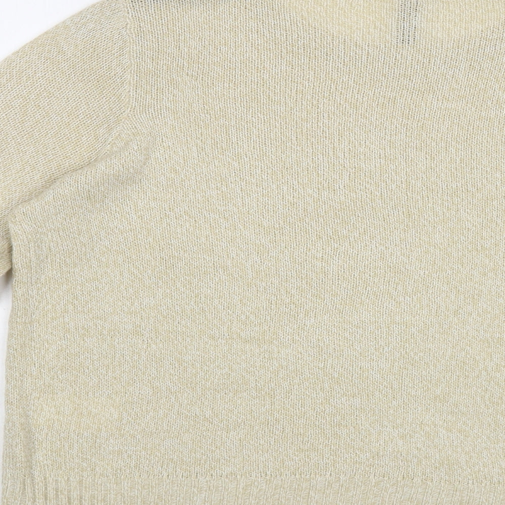 H&M Womens Beige Boat Neck  Acrylic Pullover Jumper Size M