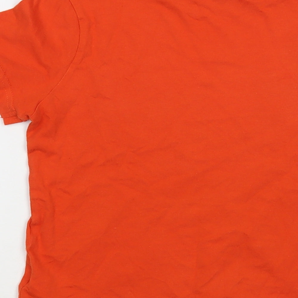 F&F Boys Orange  Cotton Pullover T-Shirt Size 6-7 Years Crew Neck Pullover - Marvel