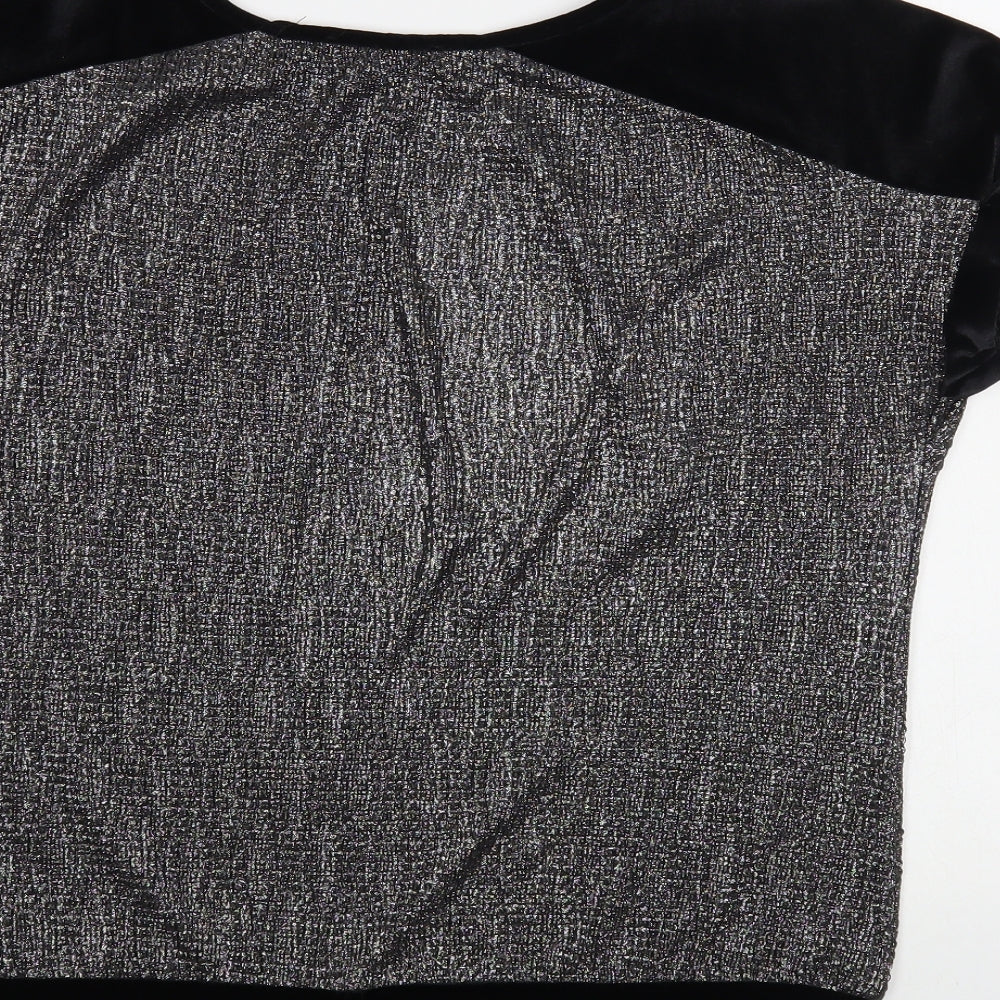 Oasis Womens Silver  Polyester Basic Blouse Size XS Boat Neck