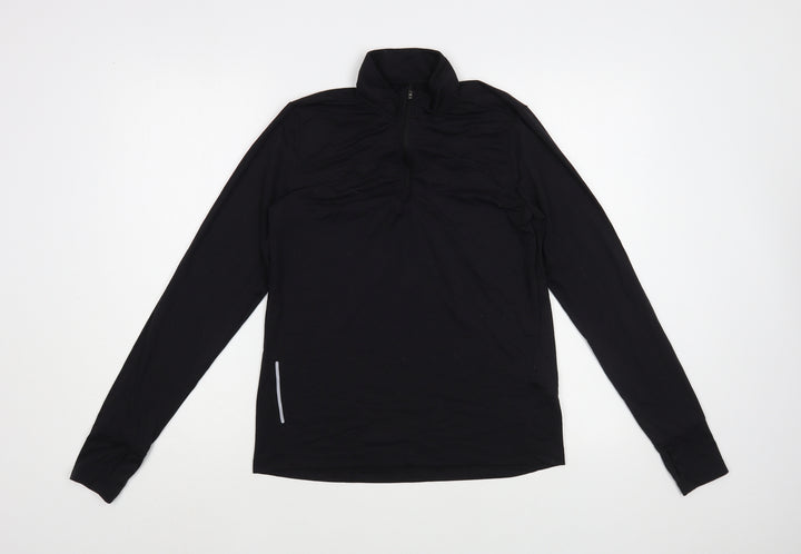 Crivit Womens Black Polyester Pullover Sweatshirt Size 12 Zip