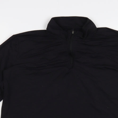 Crivit Womens Black  Polyester Pullover Sweatshirt Size 12  Zip