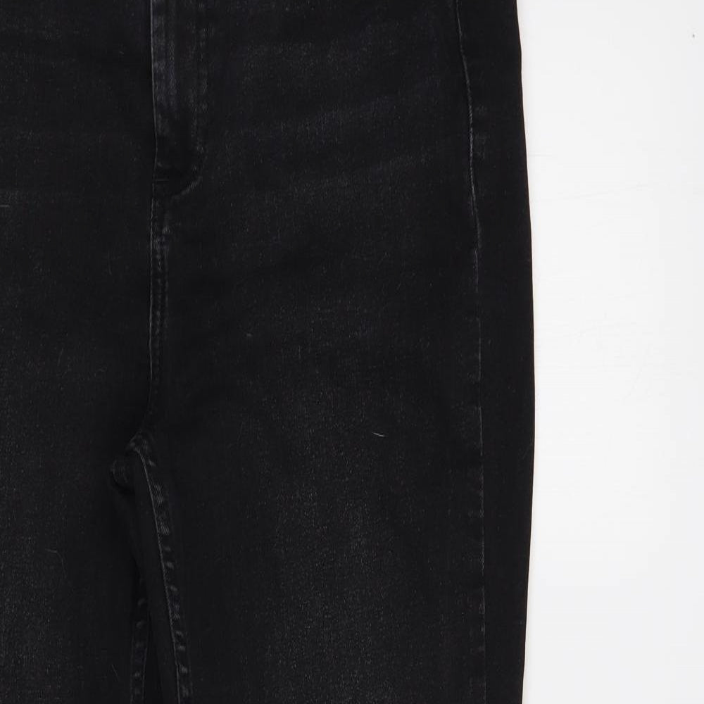 Denim Co. Womens Black  Cotton Straight Jeans Size 14 L29 in Regular Button
