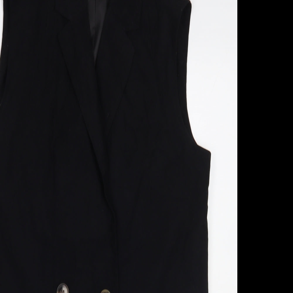 F&F Womens Black   Jacket Waistcoat Size 14  Button