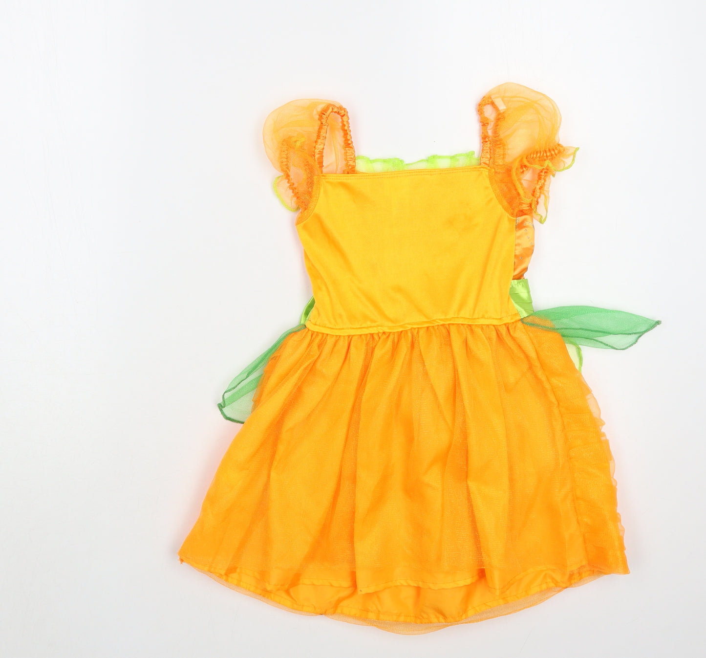 George Girls Orange Polyester Ball Gown Size 3-4 Years Square Neck Pullover - Fancy Dress