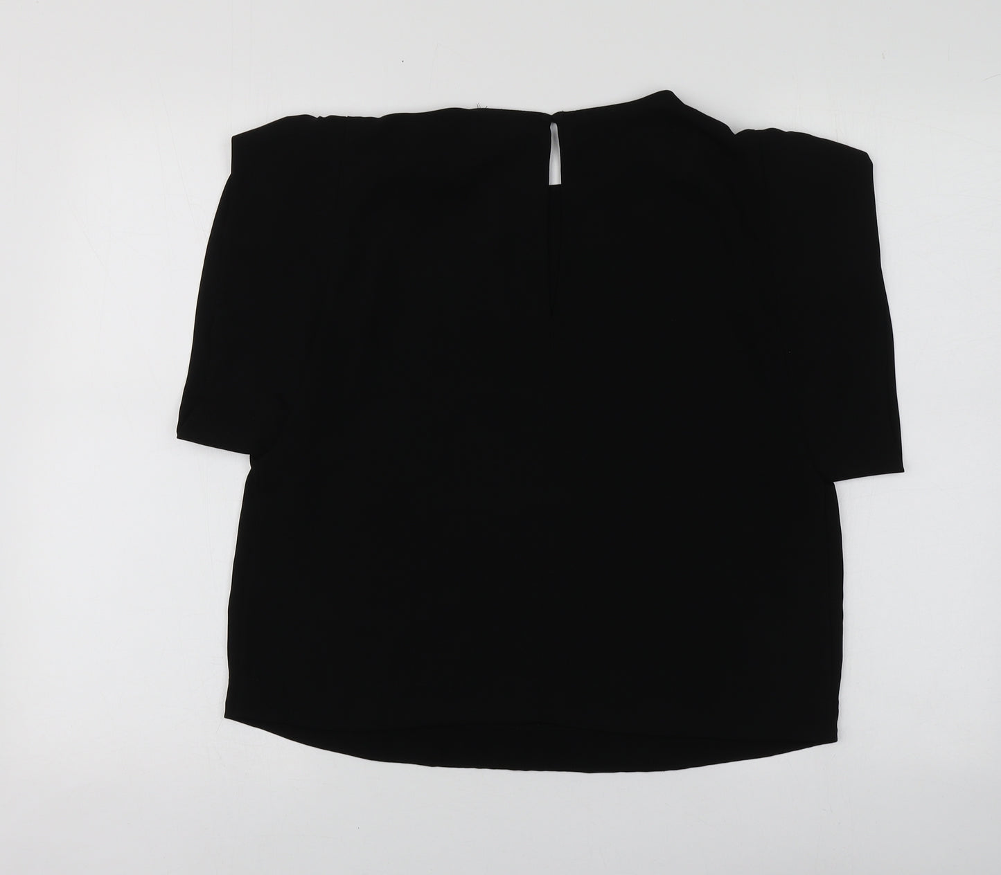 River Island Womens Black  Polyester Basic T-Shirt Size 12 Round Neck