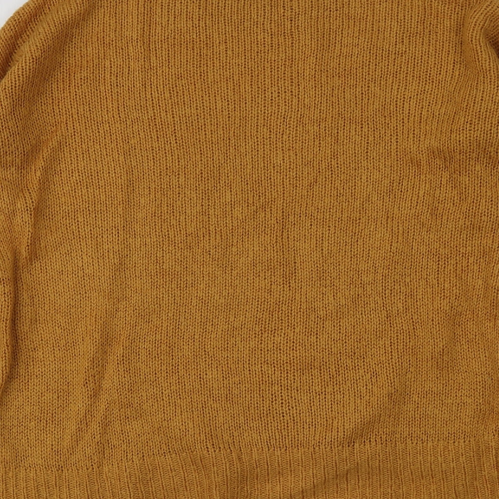 New Look Womens Yellow Round Neck  Acrylic Pullover Jumper Size M