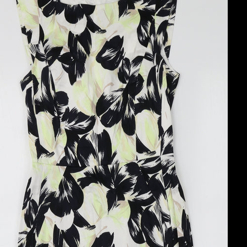 French Connection Womens Multicoloured Geometric Cotton A-Line  Size 12  Round Neck