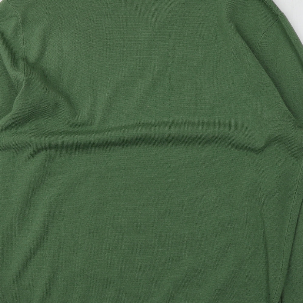 Thomas Nash Mens Green V-Neck  Acrylic Pullover Jumper Size L