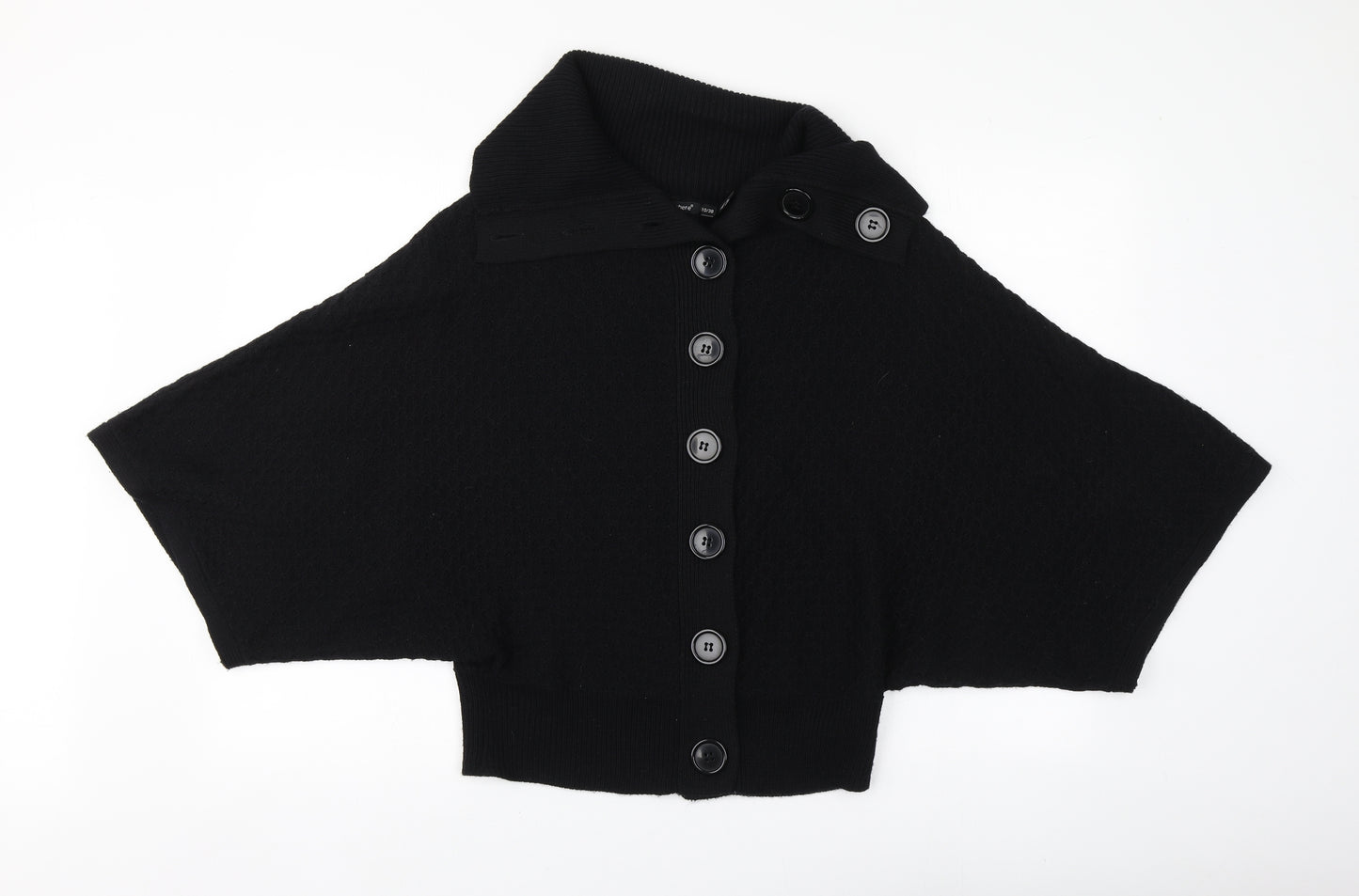 Atmosphere Womens Black Roll Neck  Acrylic Cardigan Jumper Size 10