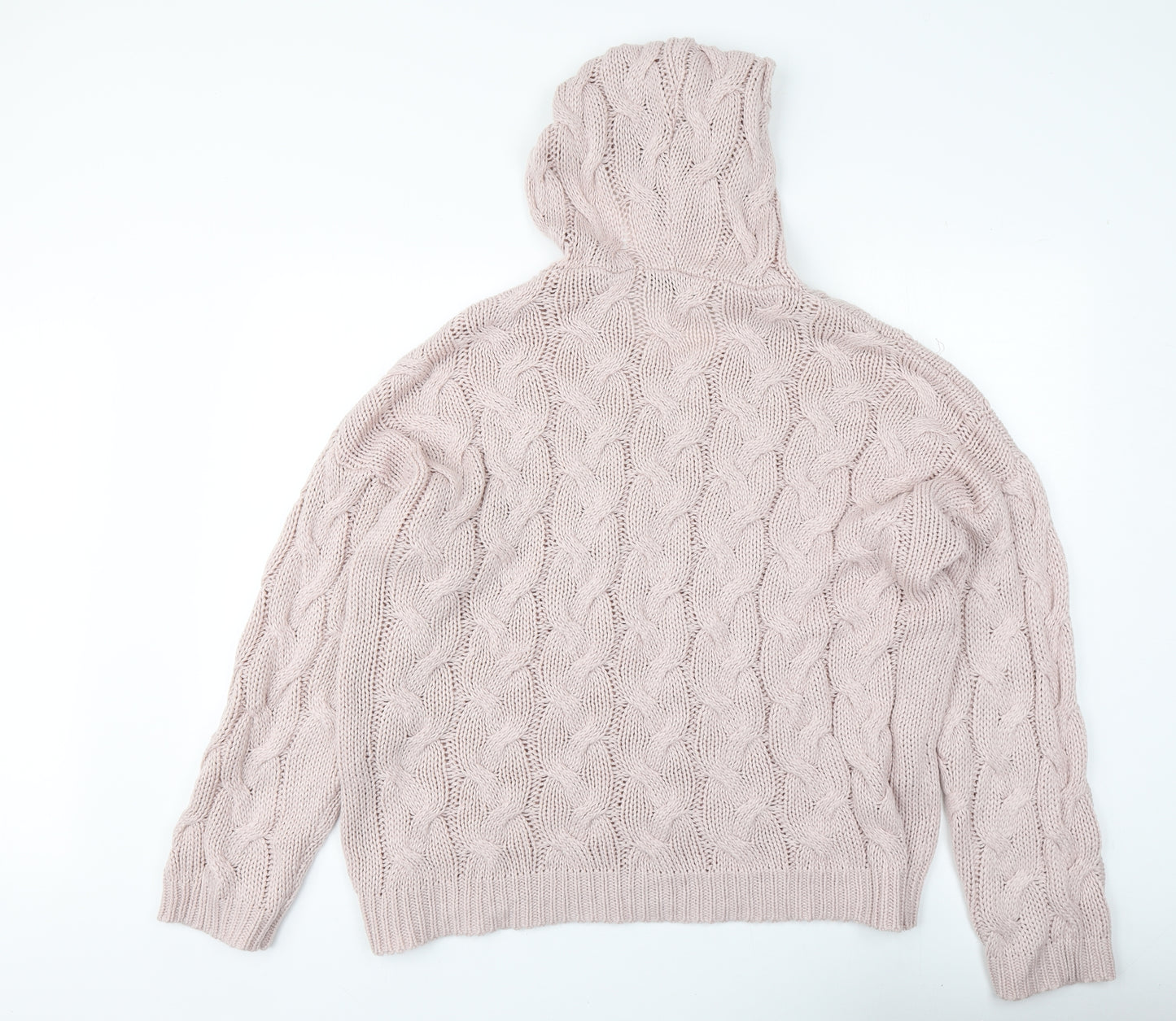 sheilay Womens Pink V-Neck  Acrylic Pullover Jumper Size XL