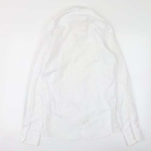 Eterna Mens White  Cotton  Button-Up Size 15 Collared