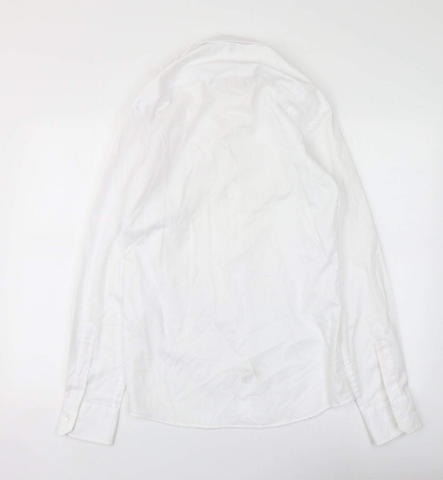 Eterna Mens White  Cotton  Button-Up Size 15 Collared