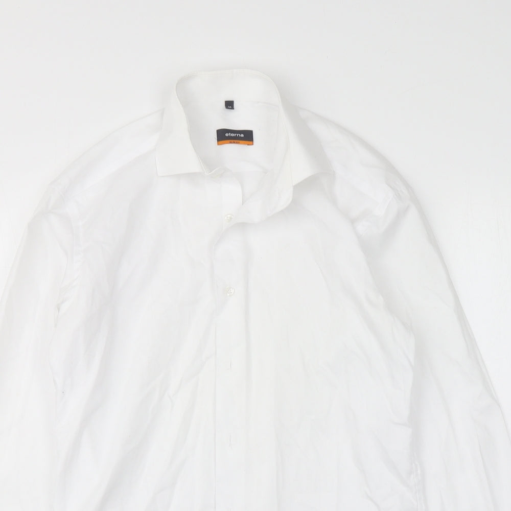 Eterna Mens White  Cotton  Button-Up Size 15 Collared
