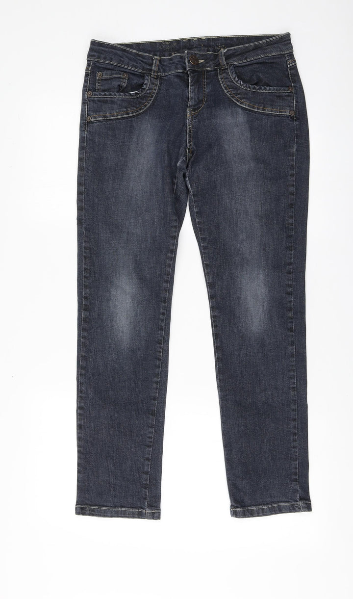 Famer Womens Blue Cotton Straight Jeans Size 29 in L28 in Regular