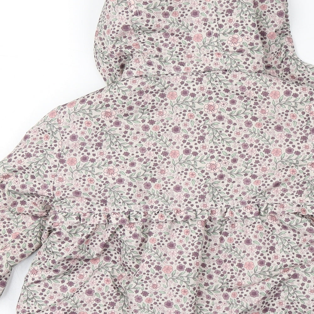 H&M Girls Pink Floral  Gilet Jacket Size 18-24 Months