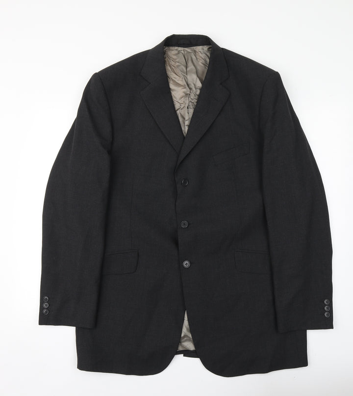 Marks and Spencer Mens Grey  Polyester Jacket Suit Jacket Size 44