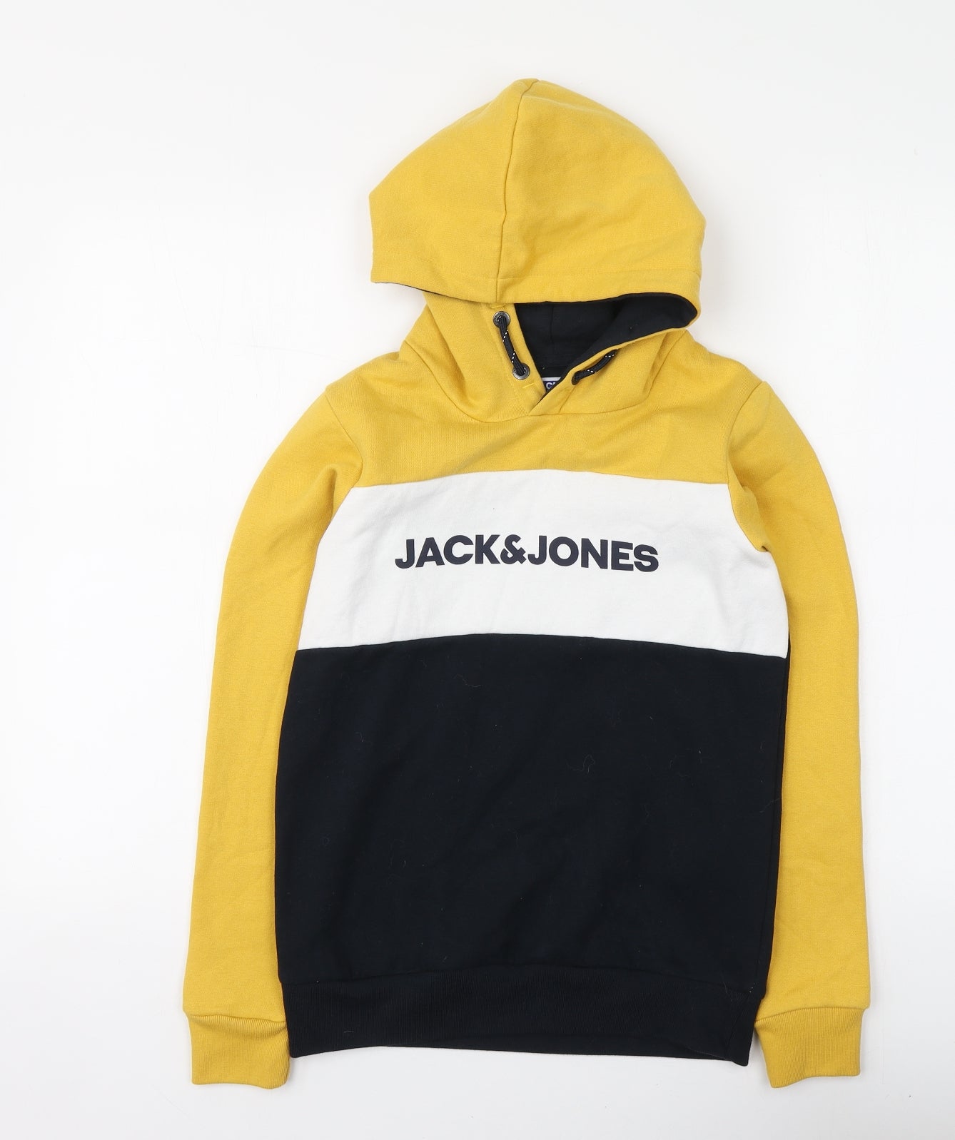 JACK & JONES Boys Yellow  Cotton Pullover Hoodie Size 12-13 Years