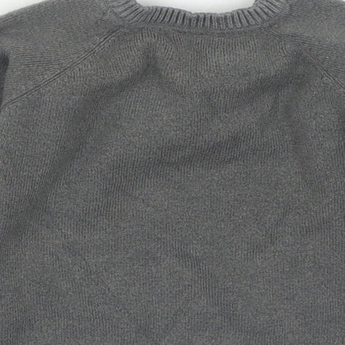 F&F Boys Grey Viscose Pullover Jumper Size 3-6 Months Button