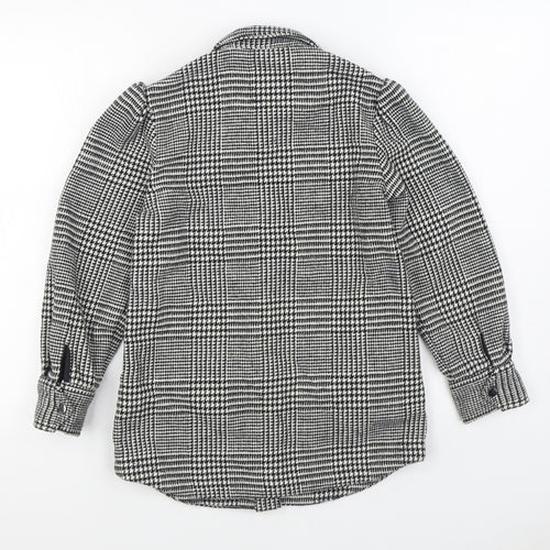 NEXT Girls Black Houndstooth Jacket Size 9 Years Button