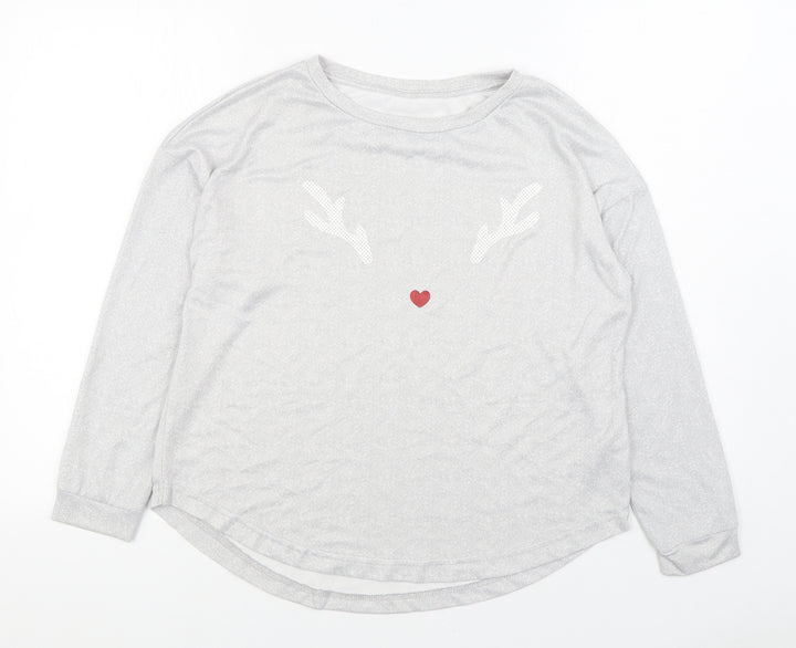 Dunnes Stores Womens Grey Polyester Pullover Sweatshirt Size S Pullover
