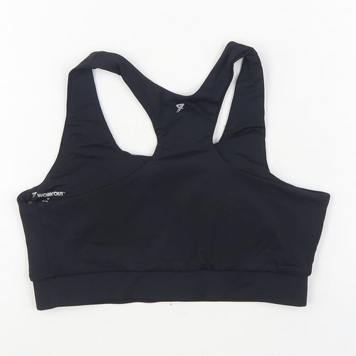 Workout Womens Black Polyamide Cropped Tank Size S Scoop Neck Pullover