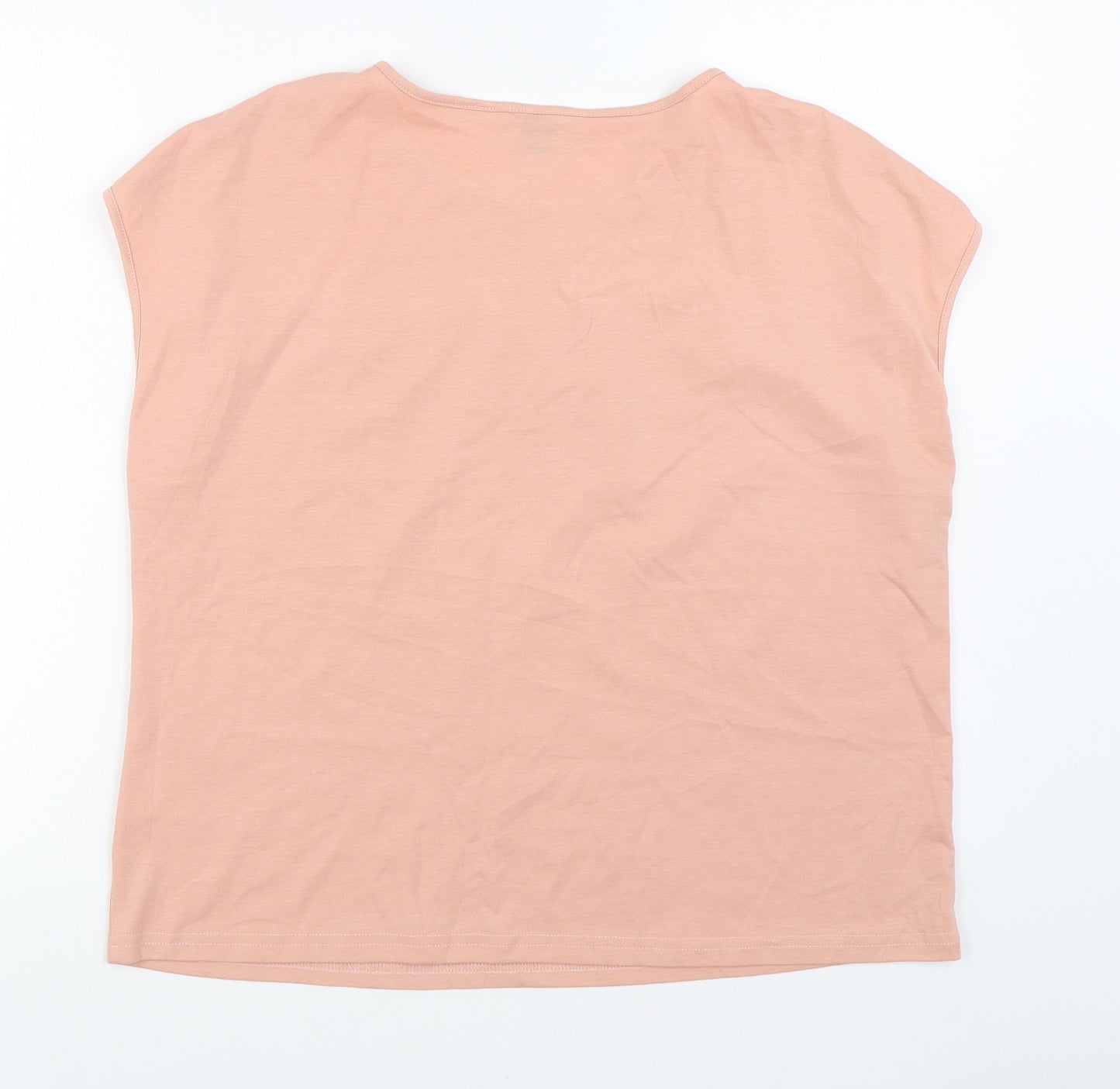 SheIn Womens Pink Polyester Basic T-Shirt Size XL Roll Neck