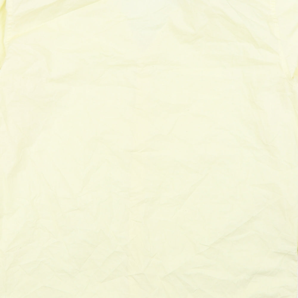 Matalan Mens Yellow Polyester Dress Shirt Size 16.5 Collared Button
