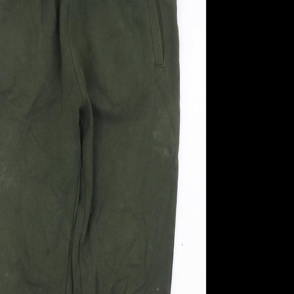 Matalan Womens Green Cotton Jogger Trousers Size L L30 in Regular Tie