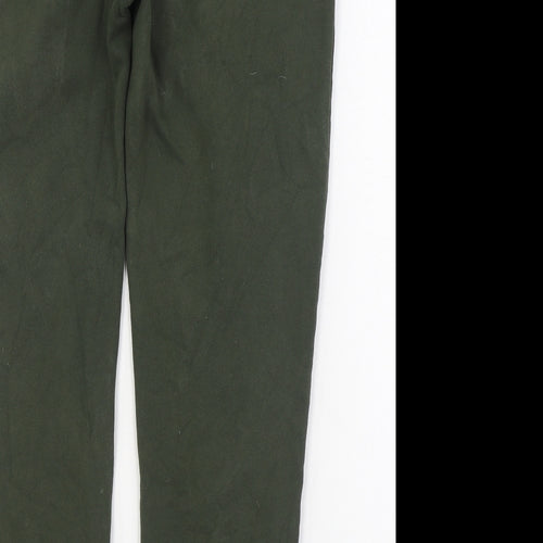 Matalan Womens Green Cotton Jogger Trousers Size L L30 in Regular Tie