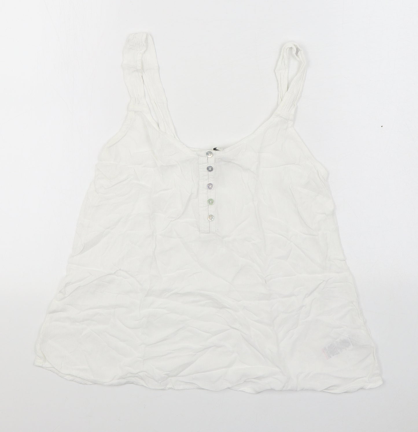NEXT Womens White Viscose Basic Tank Size 12 Scoop Neck
