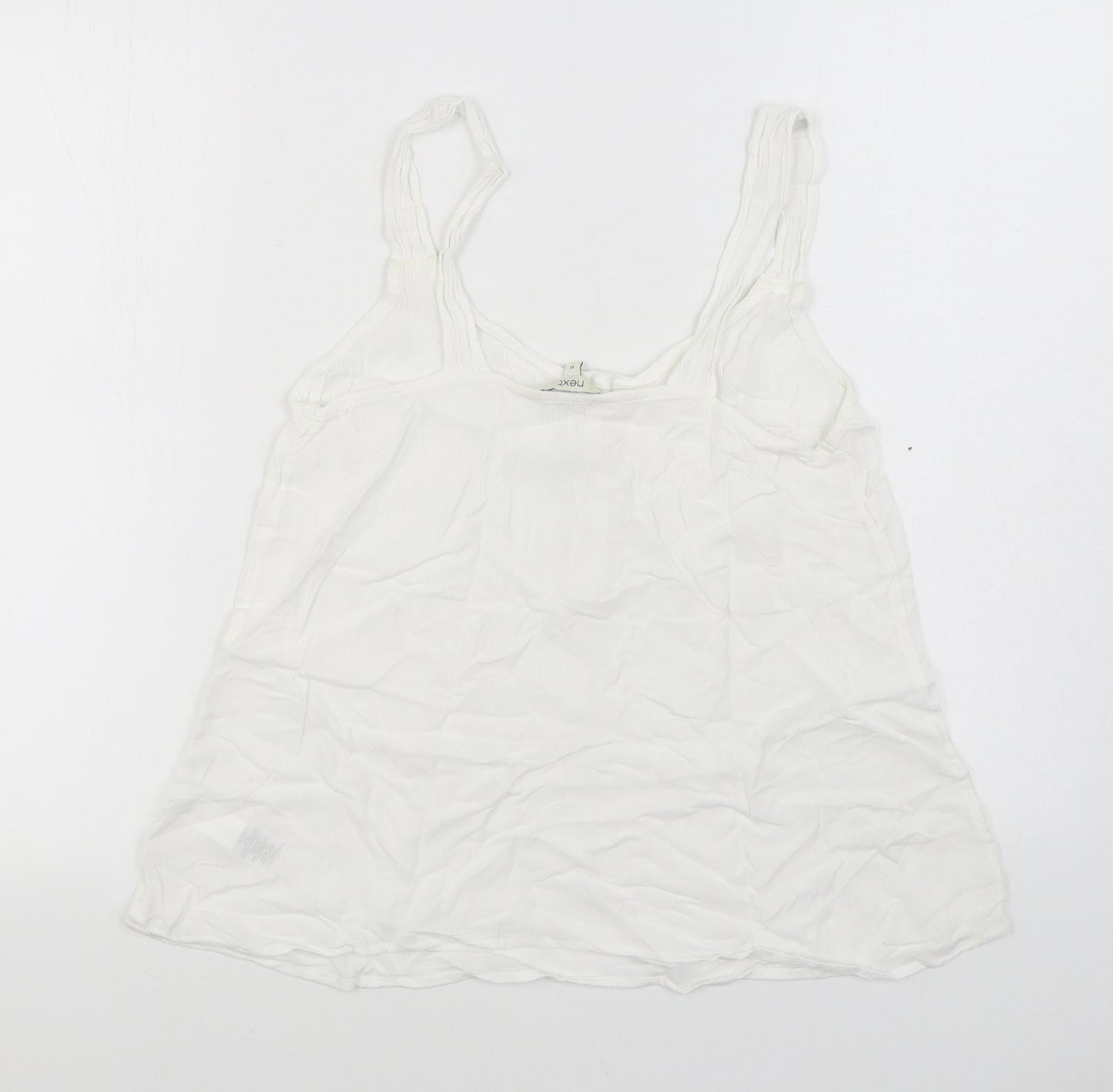 NEXT Womens White Viscose Basic Tank Size 12 Scoop Neck