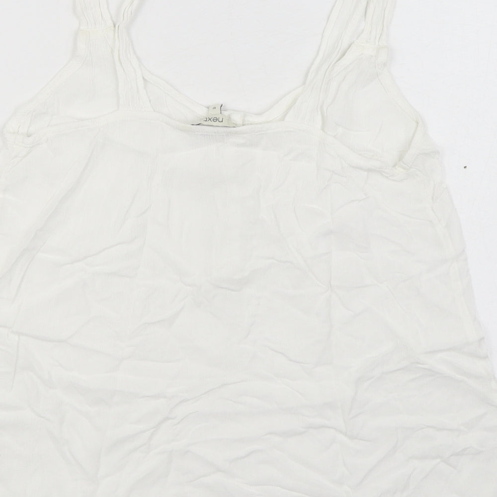 NEXT Womens White Viscose Basic Tank Size 12 Scoop Neck