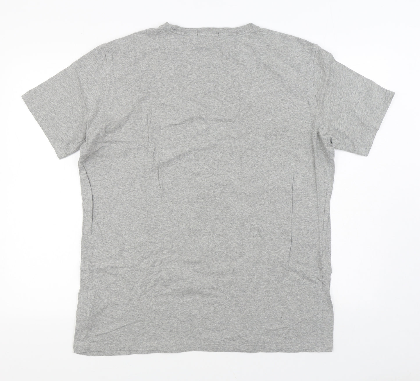 Replay Mens Grey Cotton T-Shirt Size XL Round Neck