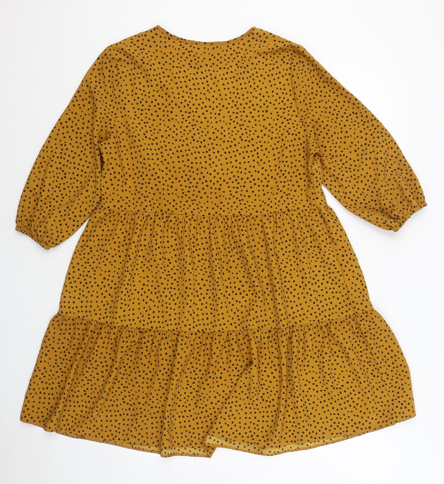 Primark Womens Brown Polka Dot Polyester A-Line Size 12 V-Neck Pullover