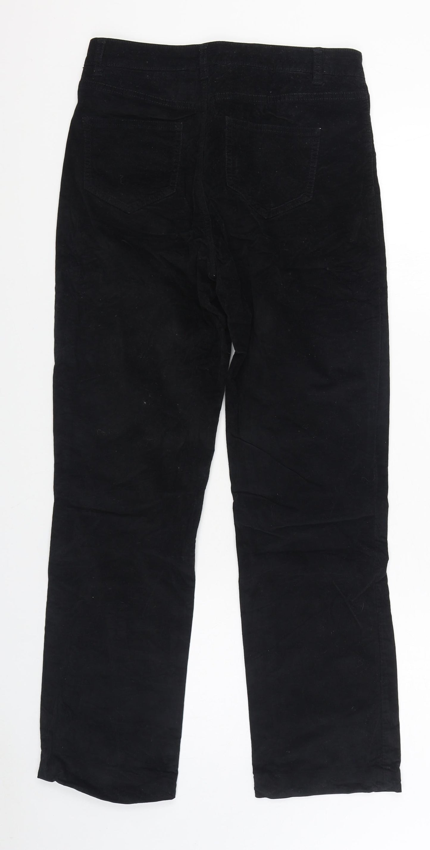 United Colors of Benetton Womens Black Cotton Trousers Size 8 L28 in Regular Zip