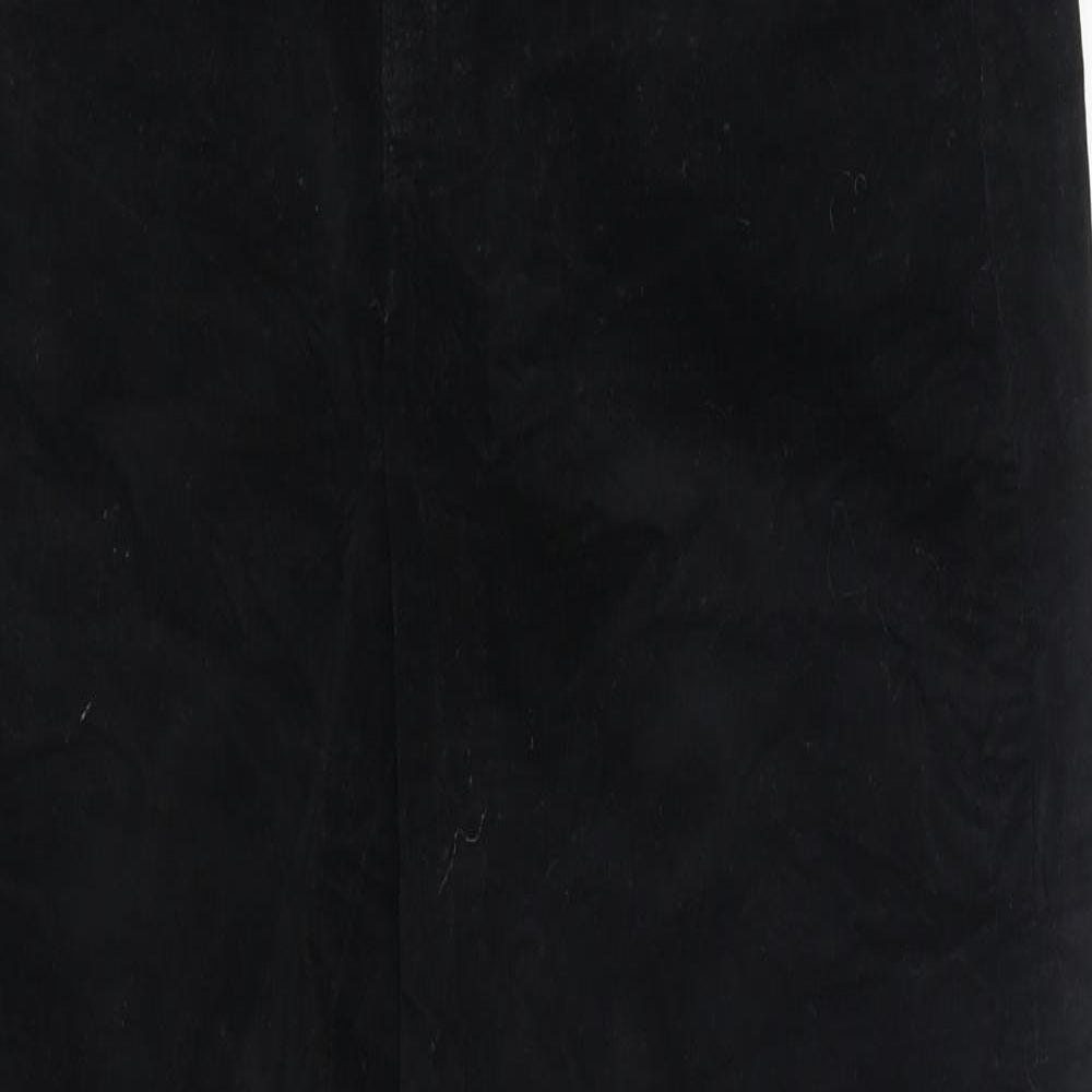 United Colors of Benetton Womens Black Cotton Trousers Size 8 L28 in Regular Zip