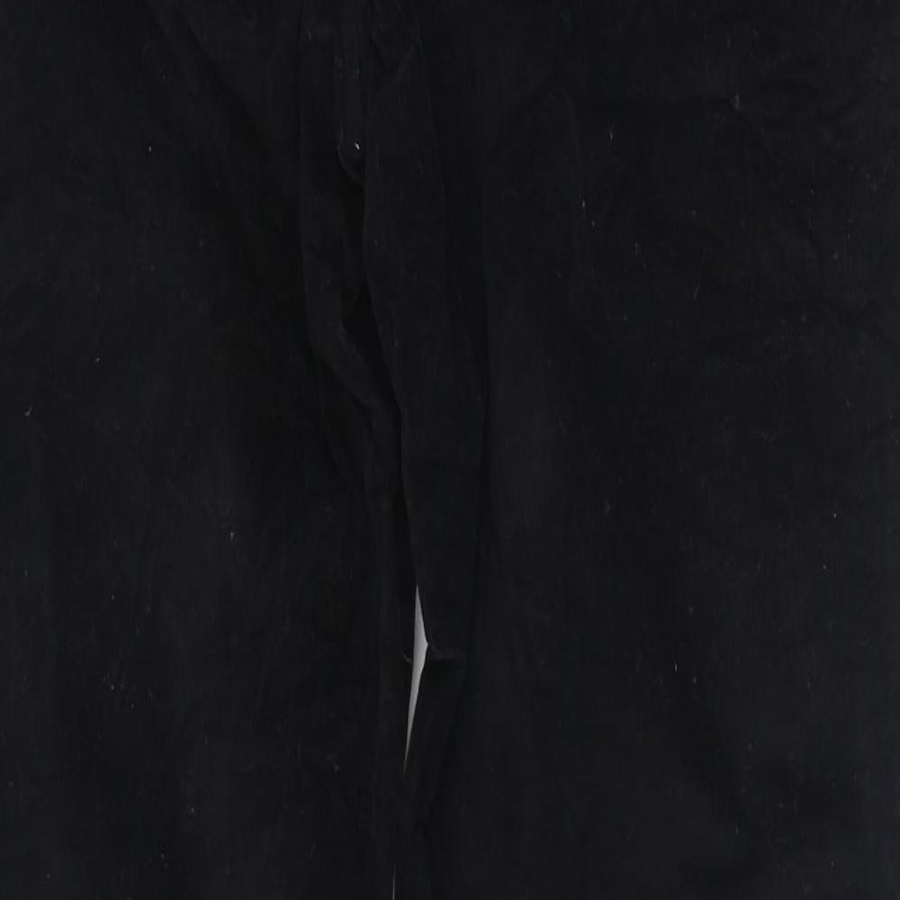 United Colors of Benetton Womens Black Cotton Trousers Size 8 L28 in Regular Zip