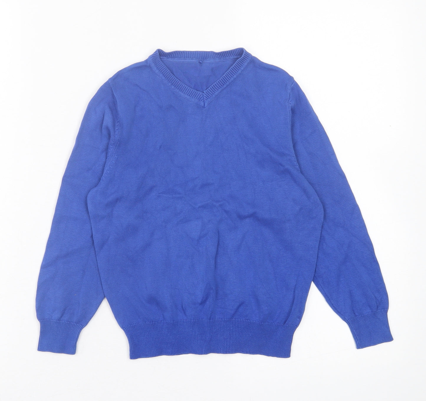 George Boys Blue V-Neck Cotton Pullover Jumper Size 5-6 Years Pullover - School Wear